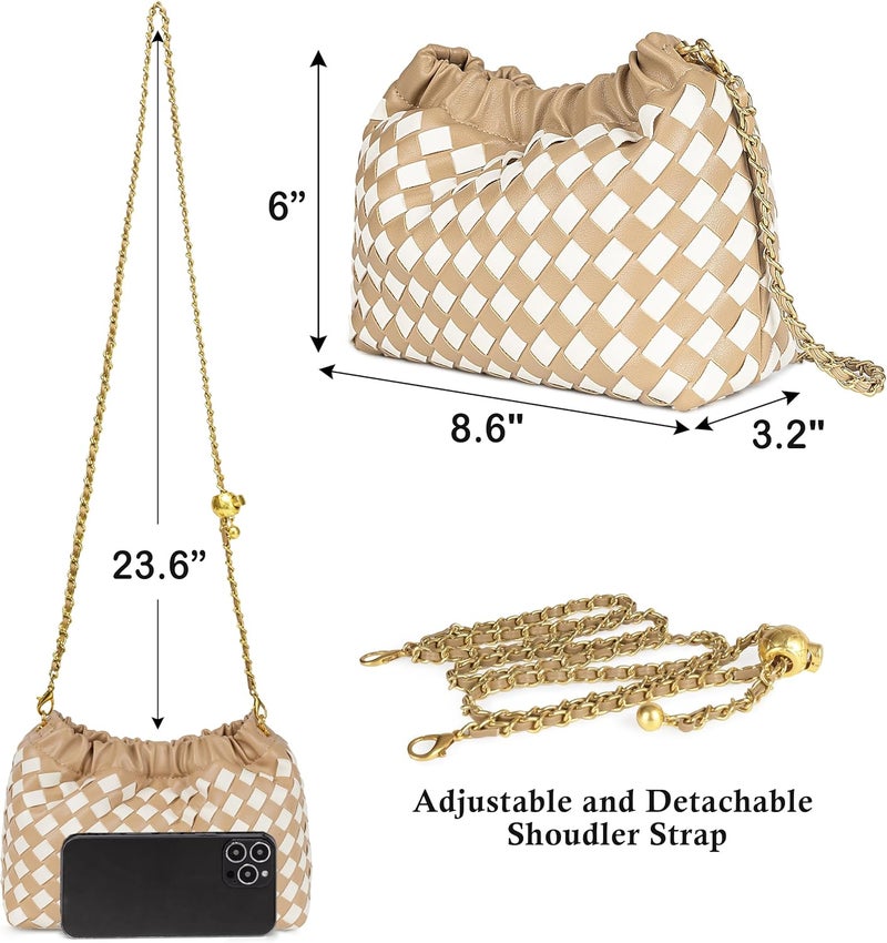 Joryin Woven Women's Crossbody Bag & Evening Purse, Trendy Dumpling Clutch & Hobo Cloud Shoulder Bag Trendy Dumpling Clutch - Image 5
